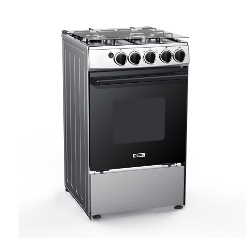 Show details for Ignis Gas Cooker, 4 Burners, Mechanical Control, Silver - ACM5055NS