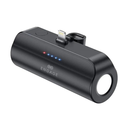 Picture of Engage 18W Ultra Compact 5000 mAh 18W Pocket Powerbank with Torch for iPhone - Black