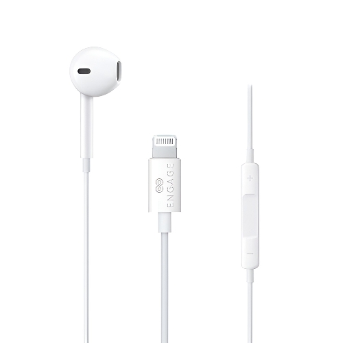 Picture of Engage MFI Apple Lightning Wired Mono Earphone White