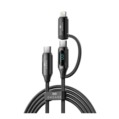Picture of Engage 2 in 1 USB-A to USB-C Lightning 100W Fast Charging Digital Cable 1 Meter XYRB