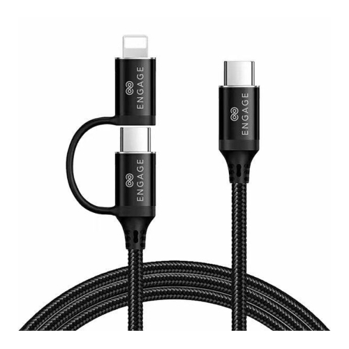 Picture of Engage Type-C to Type-C PD 60W Cable with Lightning Connector Black 30 cm