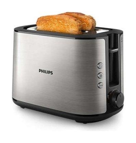 Show details for Philips Viva Collection Toaster Full Metal, 950 W, HD2650/92 - Silver/Black