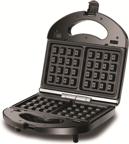 Show details for Black & Decker 3 In 1 Interchangeable 780W TS2130-B5, Grill & Waffle& Sandwich Maker Silver/Black  