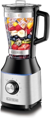 Show details for Black+Decker 700W High Speed Premium Blender, with Glass Jar Black/Silver - BX650G-B5  
