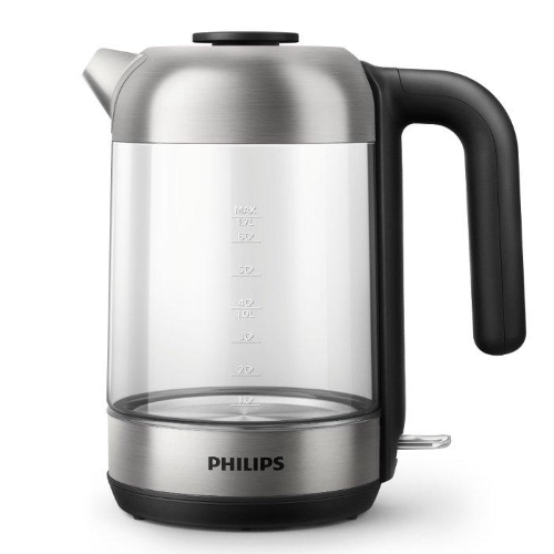 Show details for Philips Glass Electric Kettle, 1.7L, 2200W, HD9339/81 - Silver/Black