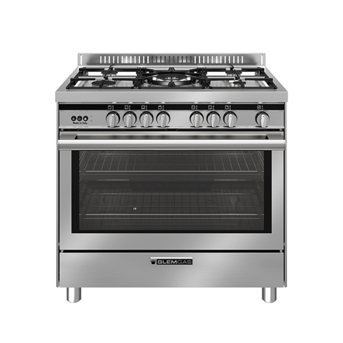 Picture of Glemgas Multifunction Gas Cooker 5 Burner, 125L Oven, 90x60cm, Stainless Steel - GLST9634RI01AM