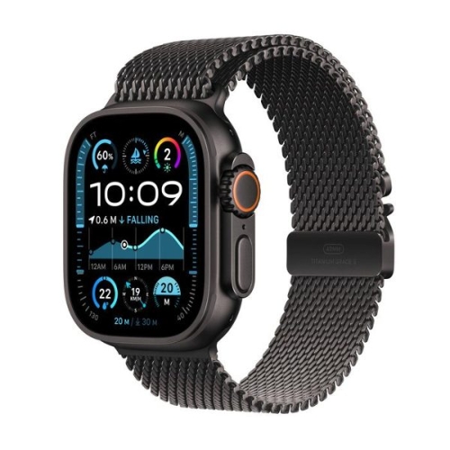Show details for Apple Watch Ultra 2 GPS + Cellular 49mm Black Titanium with Black Titanium Milanese Loop – Medium