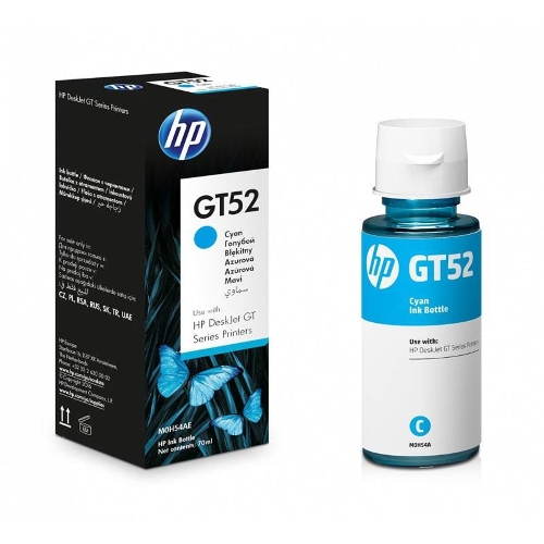 عرض تفاصيل زجاجة حبر اتش بي GT52 سماوي - ٨٠٠٠ صفحة / سماوي ملون / زجاجة حبر