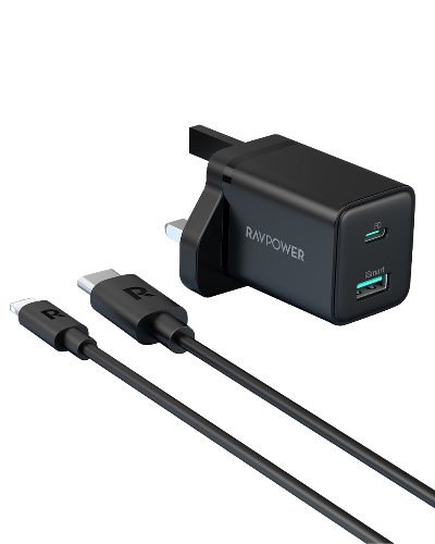 Picture of RAVPower RP-PC173 2-in-1 USB Charger Combo Offline Black(PC168*1, CB1016*1)