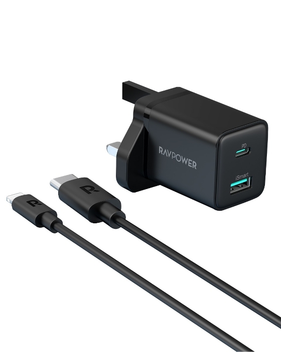 Picture of RAVPower RP-PC173 2-in-1 USB Charger Combo Offline Black(PC168*1, CB1016*1)