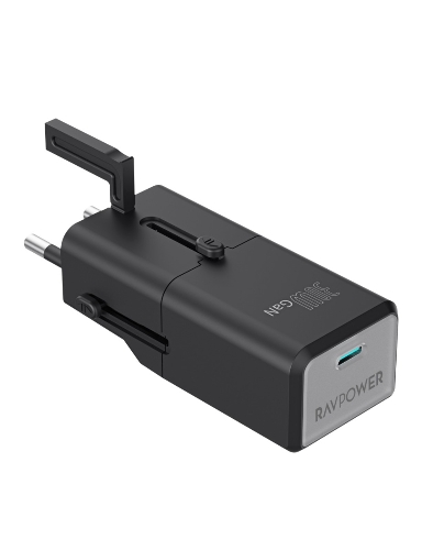 عرض تفاصيل محول سفر RAVPower RP-PC1060 Super Mini 1C port PD30W (قابس المملكة المتحدة والاتحاد الأوروبي والولايات المتحدة وأستراليا)