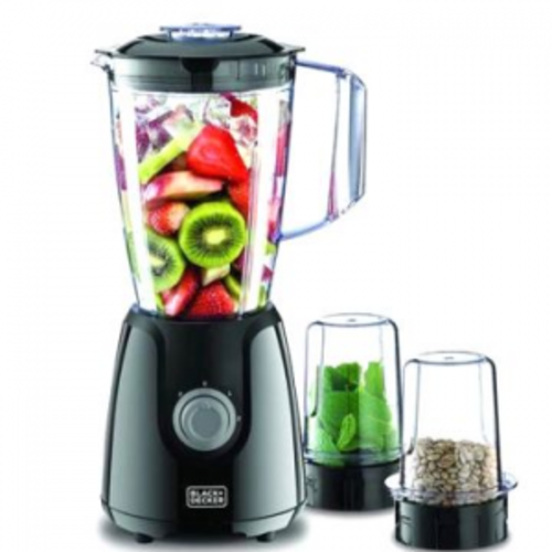 Show details for Black & Decker 400W Blender With Glass Jar And 2 Grinding Mill, Black, BX440G-B5 