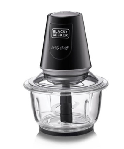 Picture of Black+Decker Multi-function Vertical Glass Chopper Mincer 400 Watts, Black - GC400-B5  
