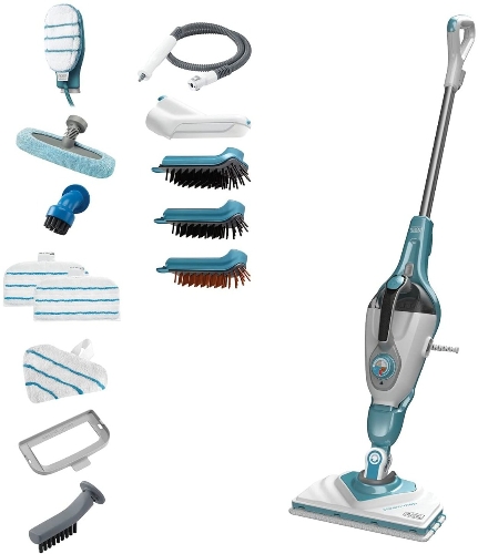 Picture of B & D 1600W 500ml Steam Mop 2in1, 8m Cord n' 20sec HeatUp Time For Floor, Handheld Mode Kills 99.9% Germs With Super Heated Steam That Cleanes & Sanitizes  