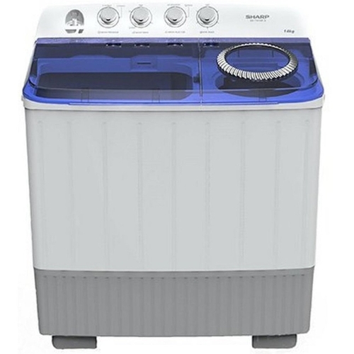 Show details for Sharp 10Kg Twin Tub AeroJet Top Load Spin/Dry Semi Automatic Washing Machine White/Blue with Upward Pump ES-T106AP-Z