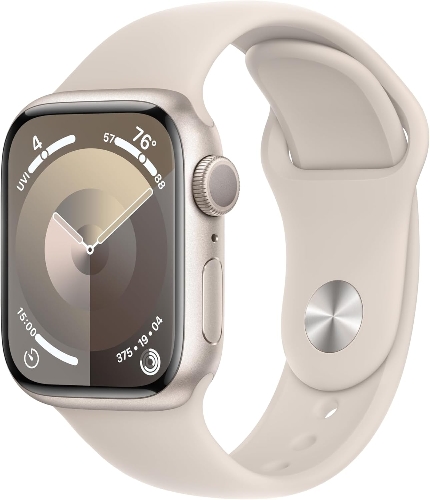 Show details for APPLE WATCH SERIES 9 GPS 41MM STARLIGHT SPORT BAND S/M MR8T3
