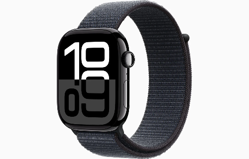 Show details for APPLE WATCH SERIES 10 GPS 46MM BLACK ALUMINUM CASE INK LOOP