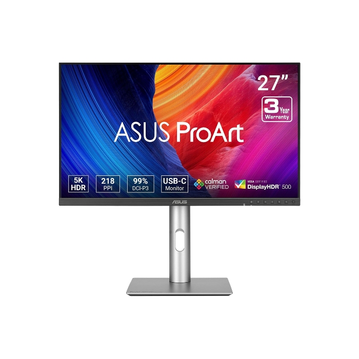 Picture of ASUS ProArt Display 5K PA27JCV Professional Monitor 27-inch, IPS, 5K (5120 x 2880), USB-C PD 96W, HDMI 2.1, VESA DisplayHDR 500 - Black