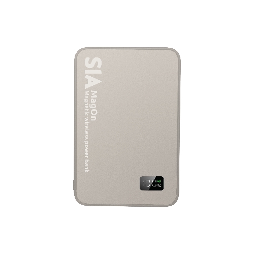 Picture of SIA MagOn Magnetic power bank metal Body PD 20W -Wireless Charging 15W5000Mah natural Titanume