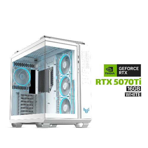 Picture of Gaming PC Ryzen 7-9800X3D Processor, ROG STRIX X870-A MB, 32GB RAM D5 (6000) White, 2TB SSD NVMe Gen-4, ZOTAC RTX 5070 Ti 16GB White, L360 Liquid Cooler White, 850W GOLD PSU, TUF GT502 Horizon Case White, TUF 3x Fans, Windows 11 Pro (License)
