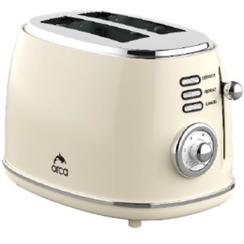 Show details for Orca Retro Toaster 2 Slices 850 Watts, Beige - OR-RT-03BL(B)