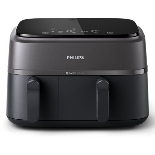 Show details for Philips Dual Air Fryer, 2750W, 9L, NA350/00 - Gray & Black