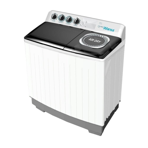 Show details for Wansa Twin Tub Washing Machine, 14Kg Capacity, WTT140-WHM24C10 – White with Gray Lid