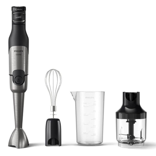 Show details for Philips Hand Blender with Chopper and Whisk, 1200W, HR2683/00 - Black