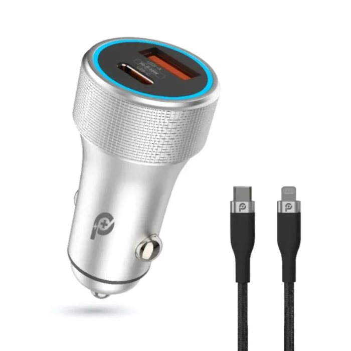 Picture of PowerO+ Power Extreme Dual Port Car Charger with Type C Cable