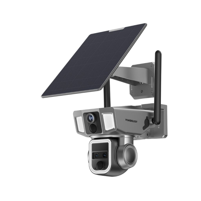 Picture of Powerology 4G/WiFi 360° Dual Lens Outdoor Camera - Black