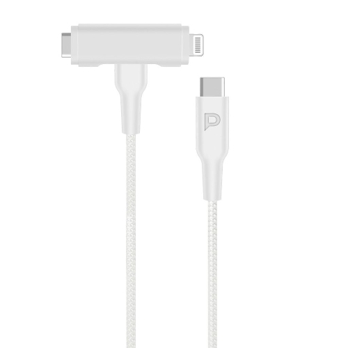 Picture of Powerology MFI Braided Type-C to Type-C and Lightning 2in1 C94 Cable 1.2M - White