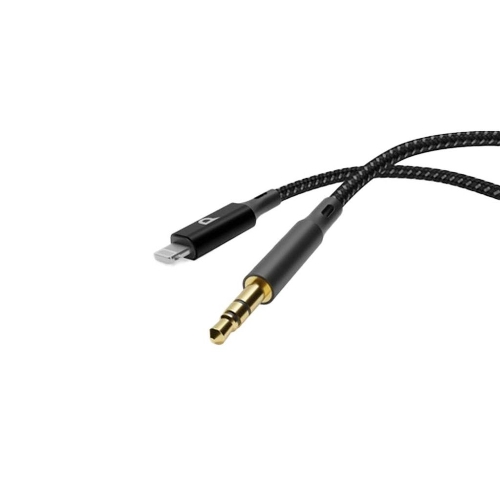 Picture of Powerology Braided AUX Lightning Audio Cable (1.2m/4ft) - Black