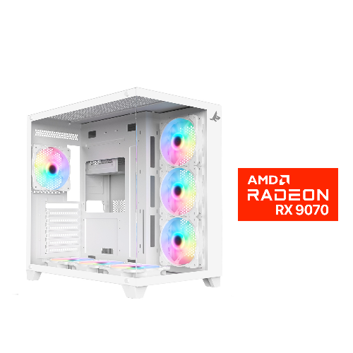 Picture of Gaming PC i7-14700F, GIGABYTE B760 AC WiFi+BT MB, 32GB DDR5 White RAM, 1TB NVMe SSD, XFX Swift AMD Radeon RX 9070 OC White 16GB VGA, 750 WATT GOLD PSU, L240 Liquid Cooler White, Sharx Profin XI700W Mid Tower Case, Windows 11 Pro License