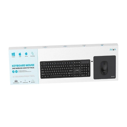 Picture of Pawa Keyboard Mouse 3IN1 Wireless Desktop Pack - Black