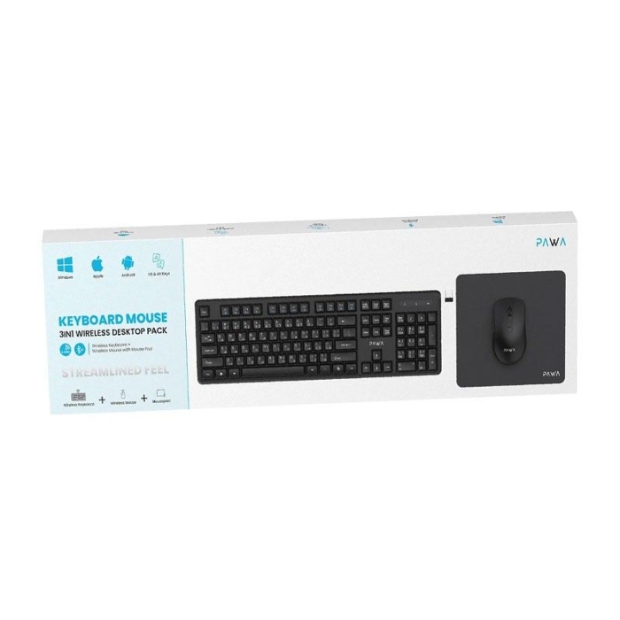 Picture of Pawa Keyboard Mouse 3IN1 Wireless Desktop Pack - Black