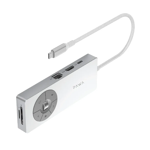 Picture of Pawa 8IN1 Type-C Hub With Multimedia Function PD100W - Silver