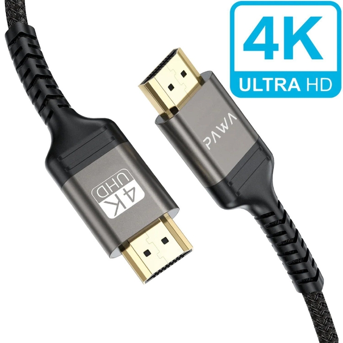 صورة كابل Pawa El-Caro Series المضفر من HDMI إلى HDMI 4K بطول 5 متر - أسود
