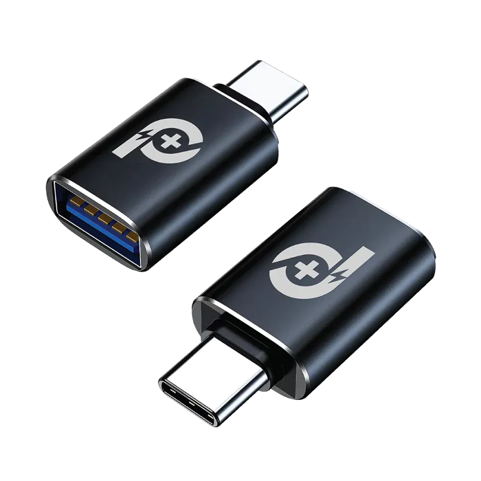 صورة PowerO+ OTG USB-A إلى Type-C بمعدل نقل بيانات 5 جيجابت في الثانية - أسود