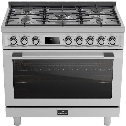 Picture of Mondin Gas Cooker 90x60cm, 5 Burners, Silver - MOFS96GGXPROF-T
