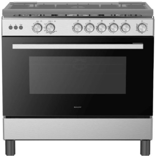 Show details for Sharp Gas Cooker 90x60cm, 5 Burners, Stainless Steel - GN-SM9058L-SS3