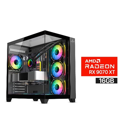 Picture of Gaming PC i9-14900K CPU,ASUS TUF Gaming Z790 Motherboard,64GB RAM DDR5 (6000),WD 2TB SSD NVMe,XFX RX 9070 XT 16GB VGA,1000 WATT GOLD PSU,L360 Liquid Cooler,Sharx Profin GX700 Mid Tower Case,7x Pre-Installed ARGB Fans,Windows 11 Pro (License)