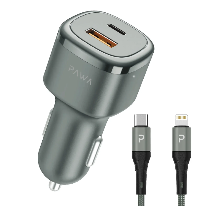 Picture of PAWA Solid Car Charger With PD+ QC port 50W - Grey