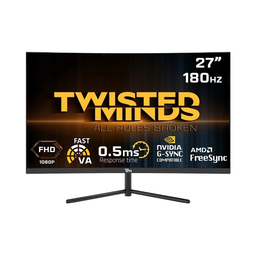 Picture of Twisted Minds 27'‘ FHD VA, 180Hz, 0.5ms, HDMI2.0, HDR Curved Gaming Monitor - Black
