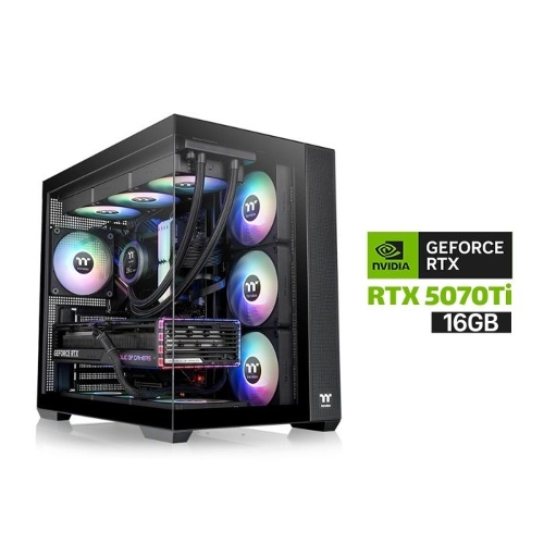 Picture of Gaming PC AMD Ryzen 7-7800X 3D Processor, ASUS Prime X870-P WiFi Motherboard, 32GB RAM DDR5 (6000), 2TB SSD NVME (6000), RTX 5070Ti 16GB VGA, 1000 WATT PSU GOLD, Thermaltake L360 Liquid Cooler, Thermaltake View 380TG Mid Tower with 4 ARGB Fans,Win 11 Pro