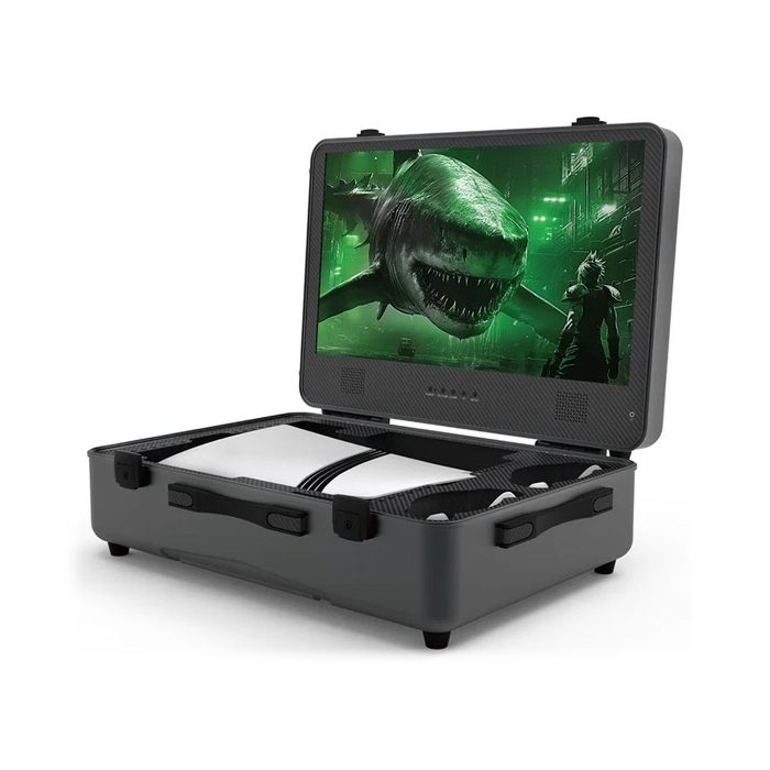 Picture of SHARX QUEST Gaming Suitcase (PQ-24Q165I) 24” QHD Monitor (2560x1440), IPS, 165Hz, 1ms, HDMI 2.1 & USB-C, Dual 7W Speakers with YAMAHA Amplifier, Aluminum Case, Portable Design, Compatible with XboxS and all PS5 versions (Digital, Slim, PS5 Pro)