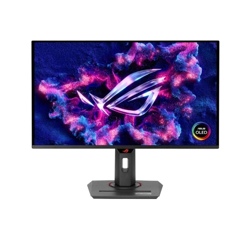 صورة شاشة ألعاب Asus Rog Strix XG27UCDMG، مقاس 27 بوصة، OLED بدقة 4K، معدل تحديث 240 هرتز، زمن استجابة 0.03 مللي ثانية، Type-C PD، 90 واط، HDMI 2.1، مع تقنية Nvidia G-Sync