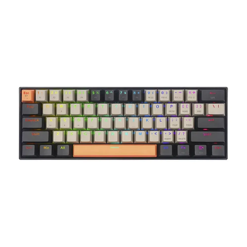 Picture of Redragon Draconic Pro Wired/wireless 2.4g/bt Mechanical Gaming Keyboard (Orange/grey Colour)- Dust-proof Brown