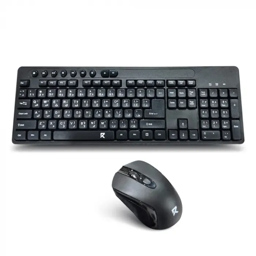 عرض تفاصيل مجموعة ماوس ولوحة مفاتيح Redragon Bs-7094 اللاسلكية للاستخدام المكتبي أو المنزلي - عربي