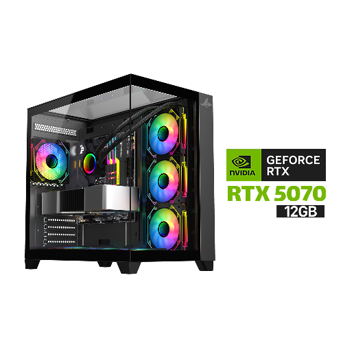 Picture of Gaming PC i5-14600K Processor, ASUS TUF B760 Wi-Fi Motherboard, 32GB RAM DDR5, 2TB SSD NVME, RTX 5070 12GB VGA, 750 WATT GOLD PSU, L360 Liquid Cooler, Sharx Profin GX700 Mid Tower Case, 7x Pre-Installed ARGB Fans, Windows 11 Pro (License)