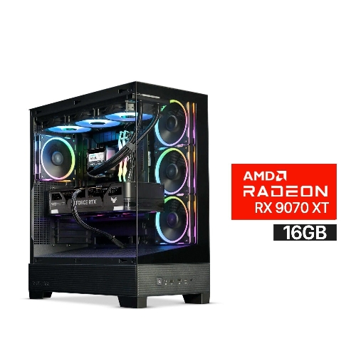 Picture of Gaming PC Ultra 7-265K Processor, Gigabyte Intel Core Ultra Z890M Motherboard, 32GB D5 RAM (6000), 2TB NVMe SSD (6000), AMD RX 9070 XT 16GB VGA, 850 WATT GOLD PSU, L240 Liquid Cooler, Asus A31 Plus Mid Tower Case, 4x Pre-Installed RGB Fans, Windows 11 Pro